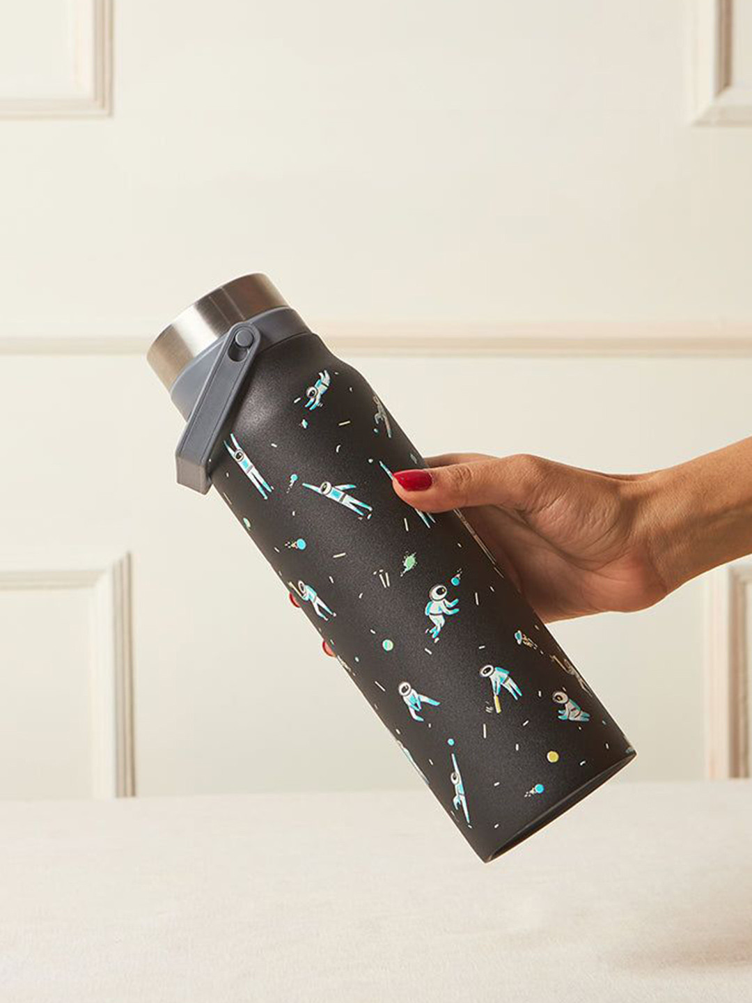 Chumbak Milky Way Conversational Stainless Steel Single Wall Vacuum Water Bottle - 700ml