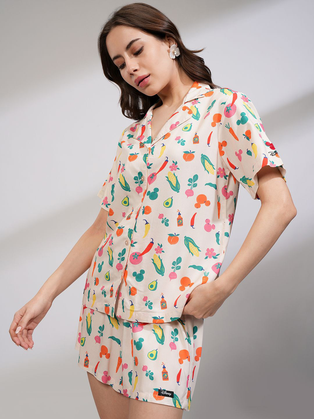 Tokyo Talkies Disney Mickey Mouse Women Food Sleepwear CoOrd Set