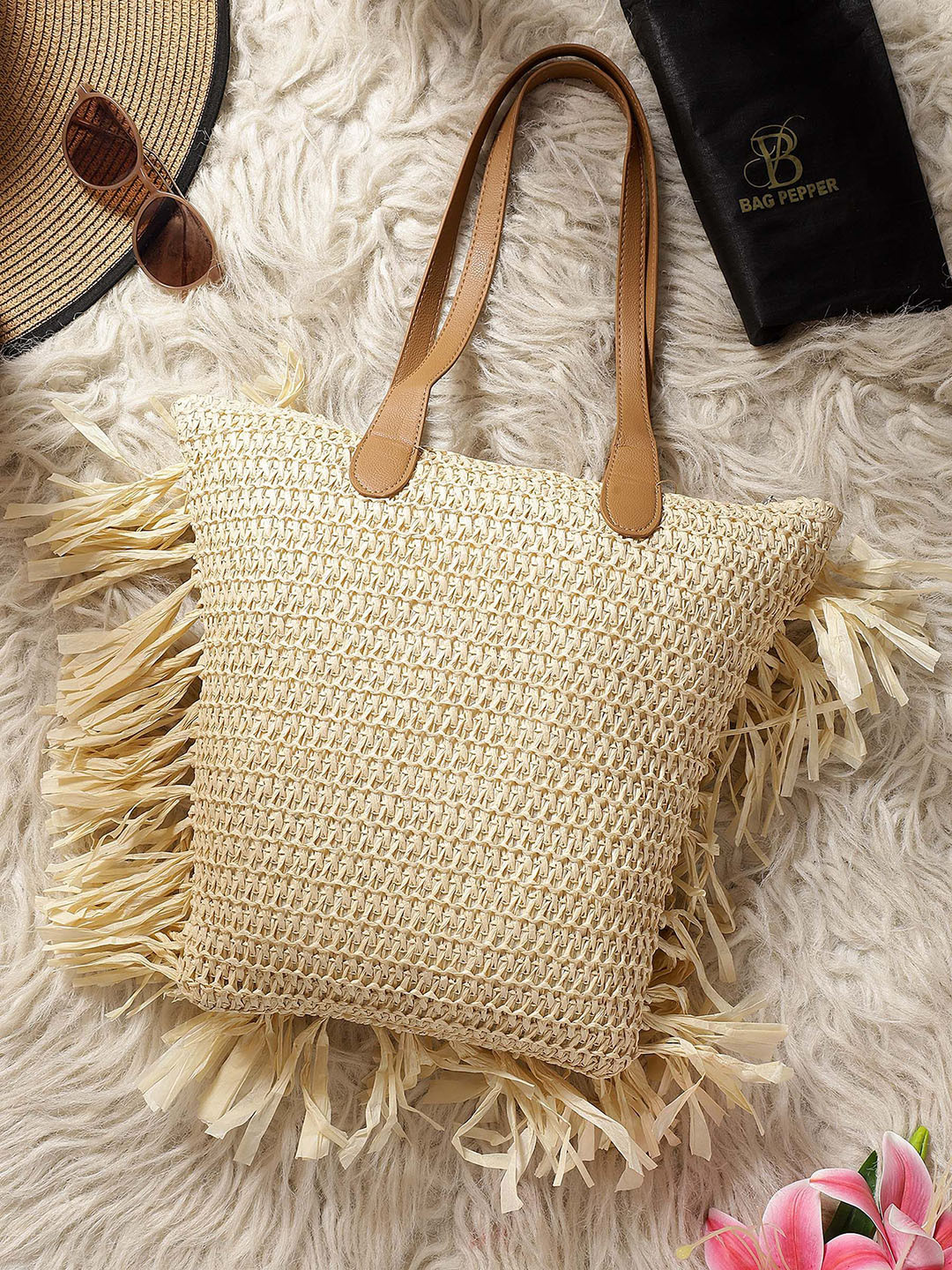 Bag Pepper PU Bucket Sling Bag with Fringed