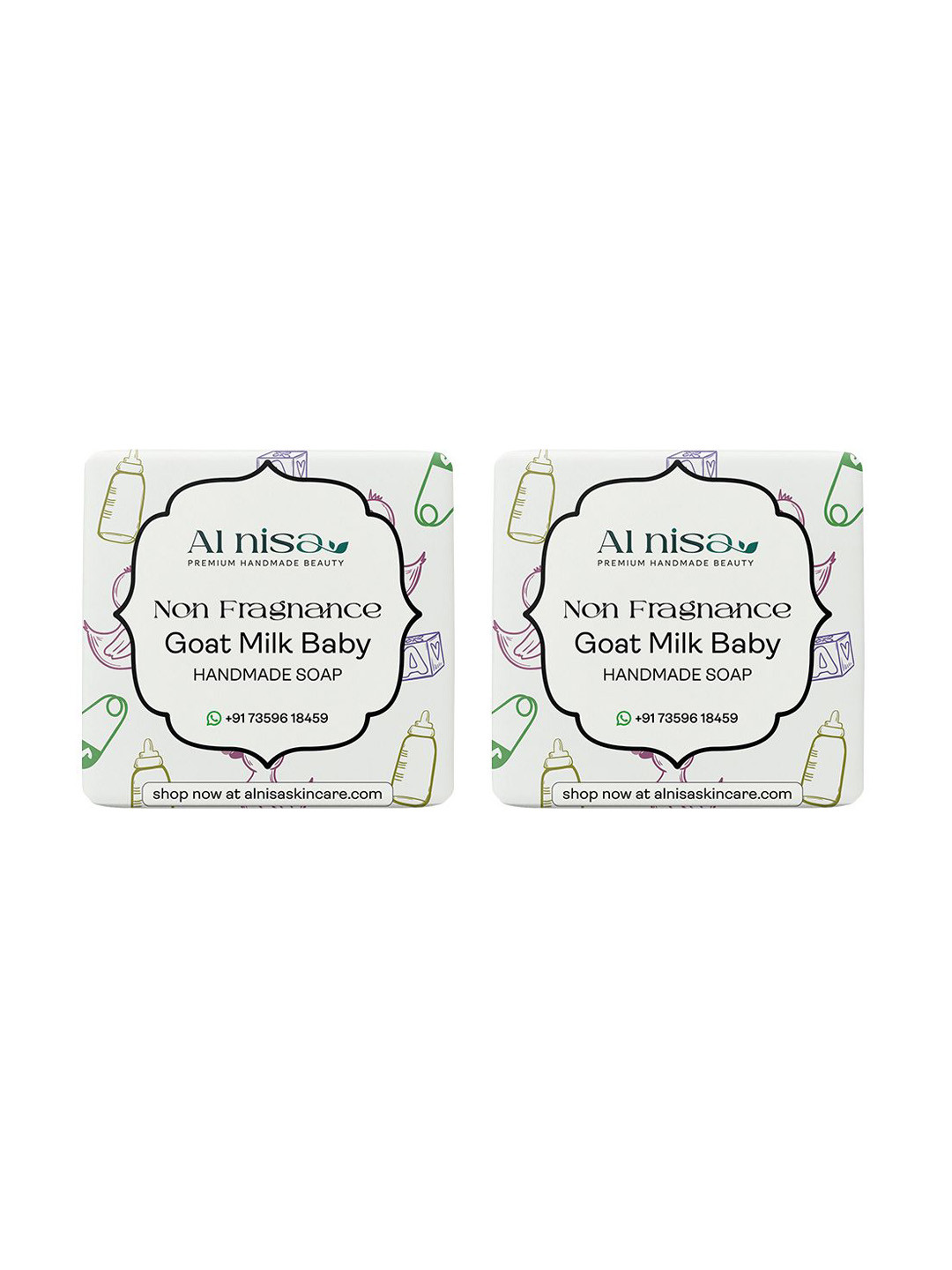 Al Nisa Set Of 2 Goat Milk Baby Handmade Soap- 100 g Each