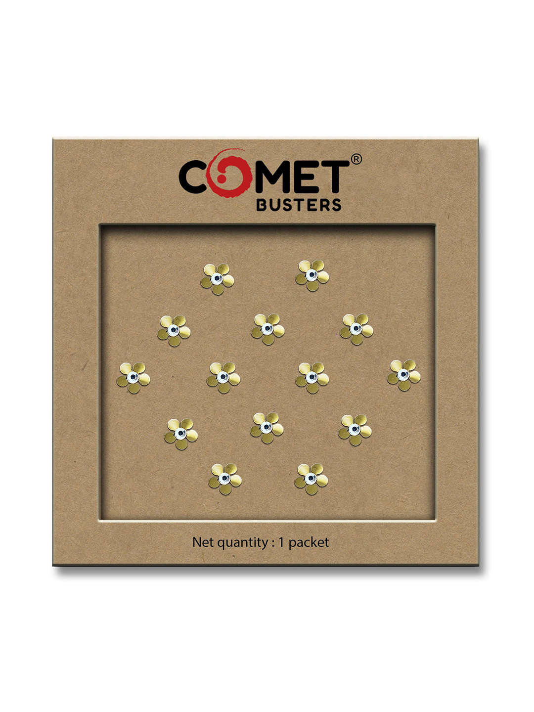 Comet Busters 14-Pcs Traditional Designer Bindi - Gold
