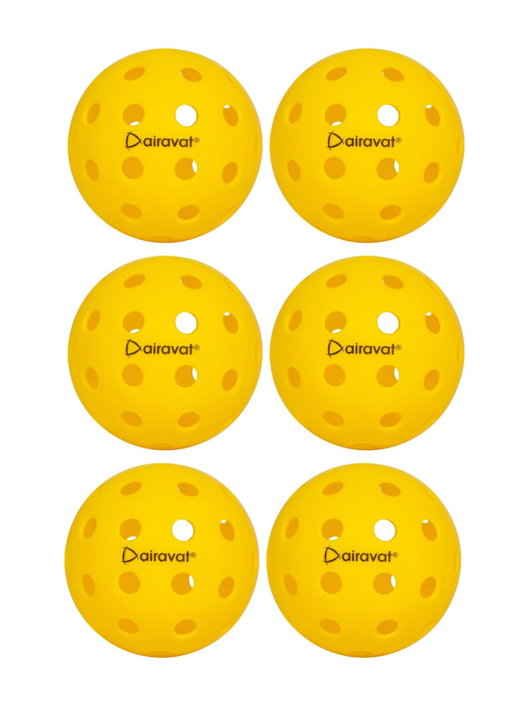AIRAVAT Pack Of 6 40 Hole Pickleball For Tournament and Competition Play Sports Balls