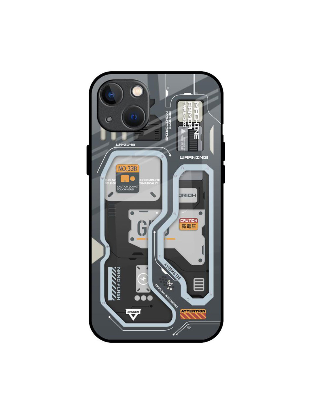 QRIOH Retro Futuristic Printed iPhone 13 Back Case
