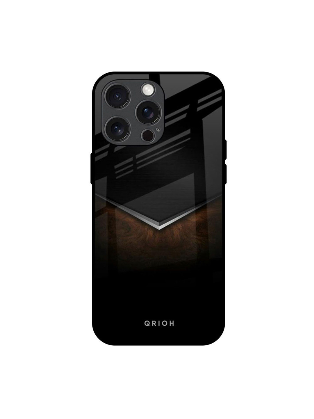QRIOH Dark Walnut Real Printed iPhone 15 Pro Max Back Case
