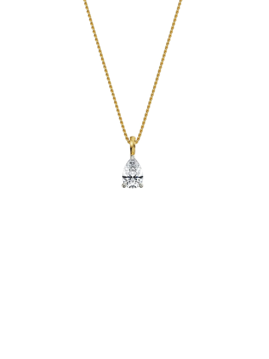 Emori 0.5 CT Pear Solitaire Lab Diamond Pendant in 18KT Gold
