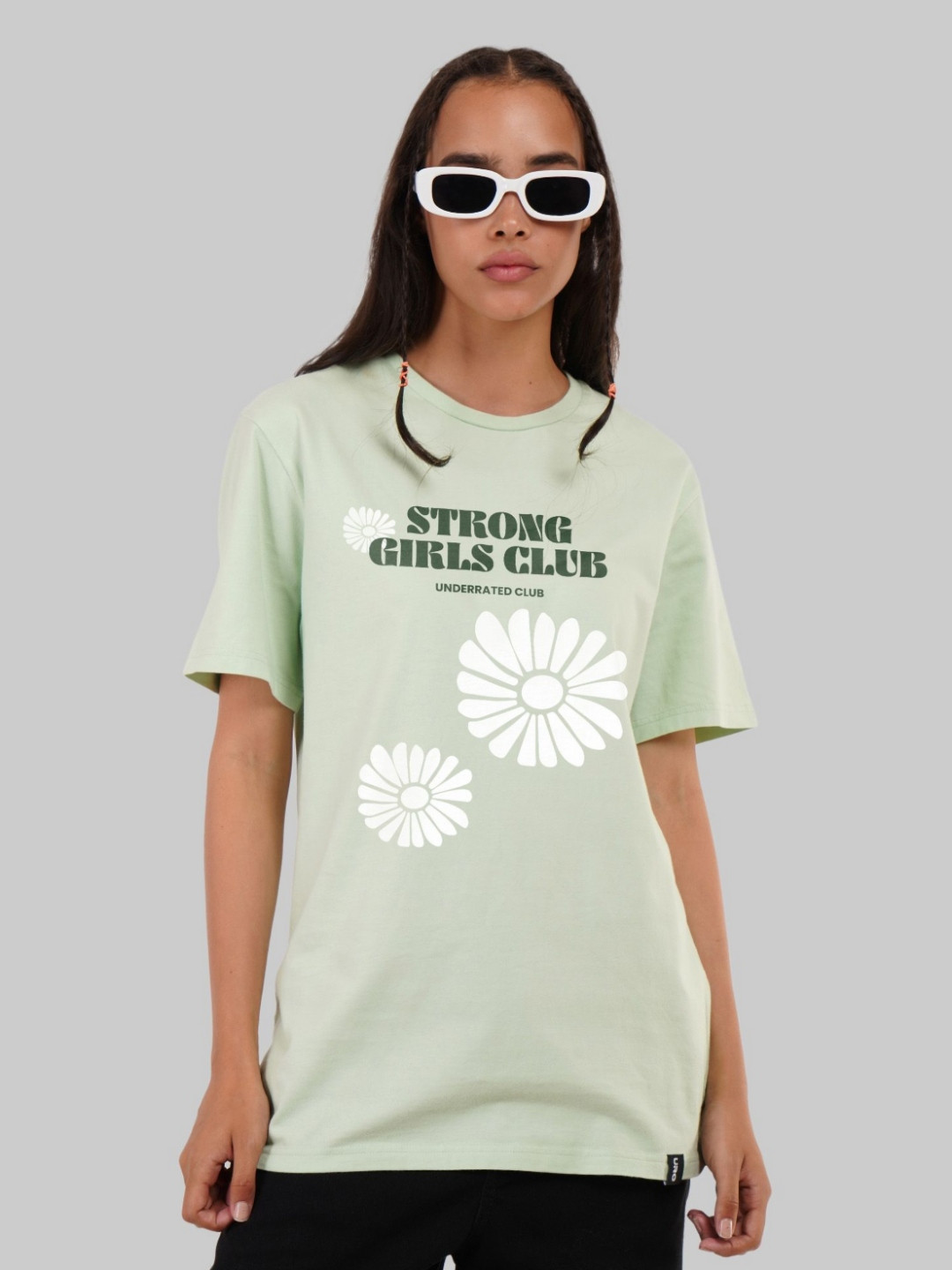 Underrated Club Women Floral Printed Drop Shoulder Sleeves Bio Finish T-Shirt