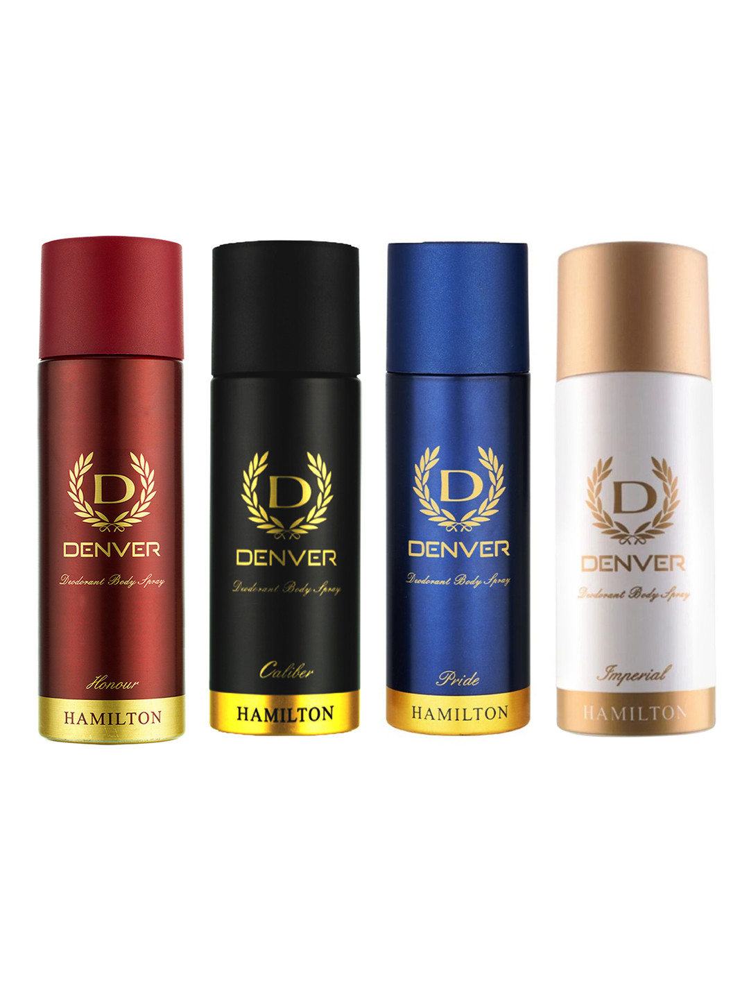 Denver Men Set of 4 Body Deodorant Spray 50 ml each - Pride + Imperial + Caliber + Honour
