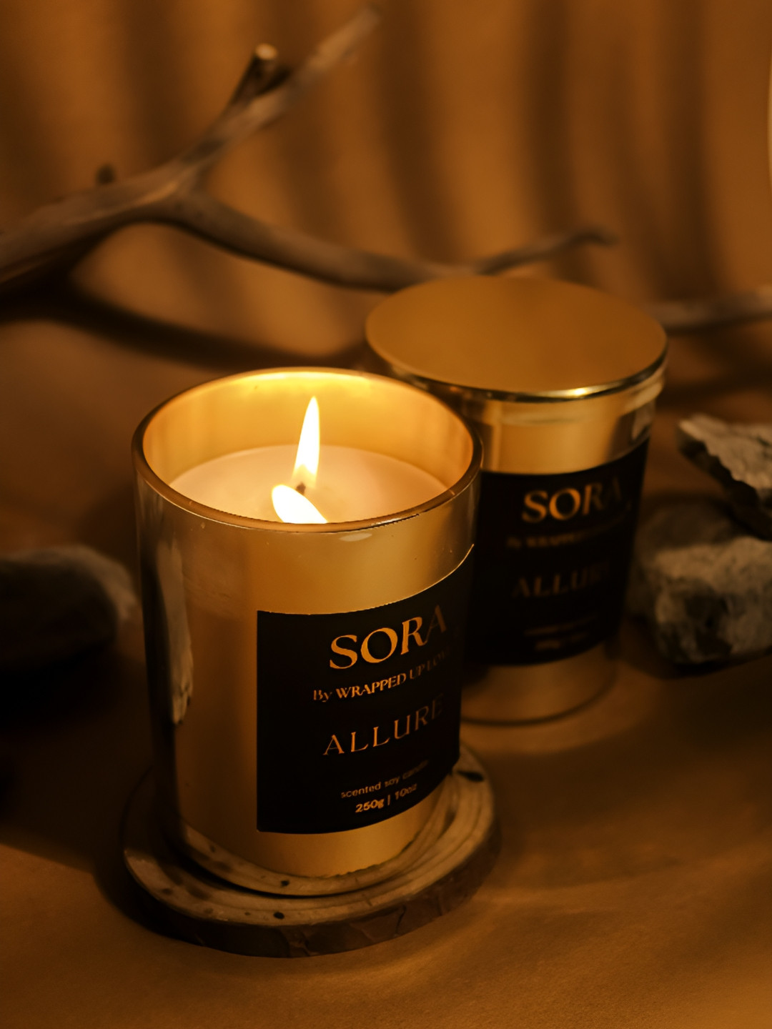 Wrapped up Love Luxury Scented 1 Wick Allure Solid Geometric Regular Jar Candles
