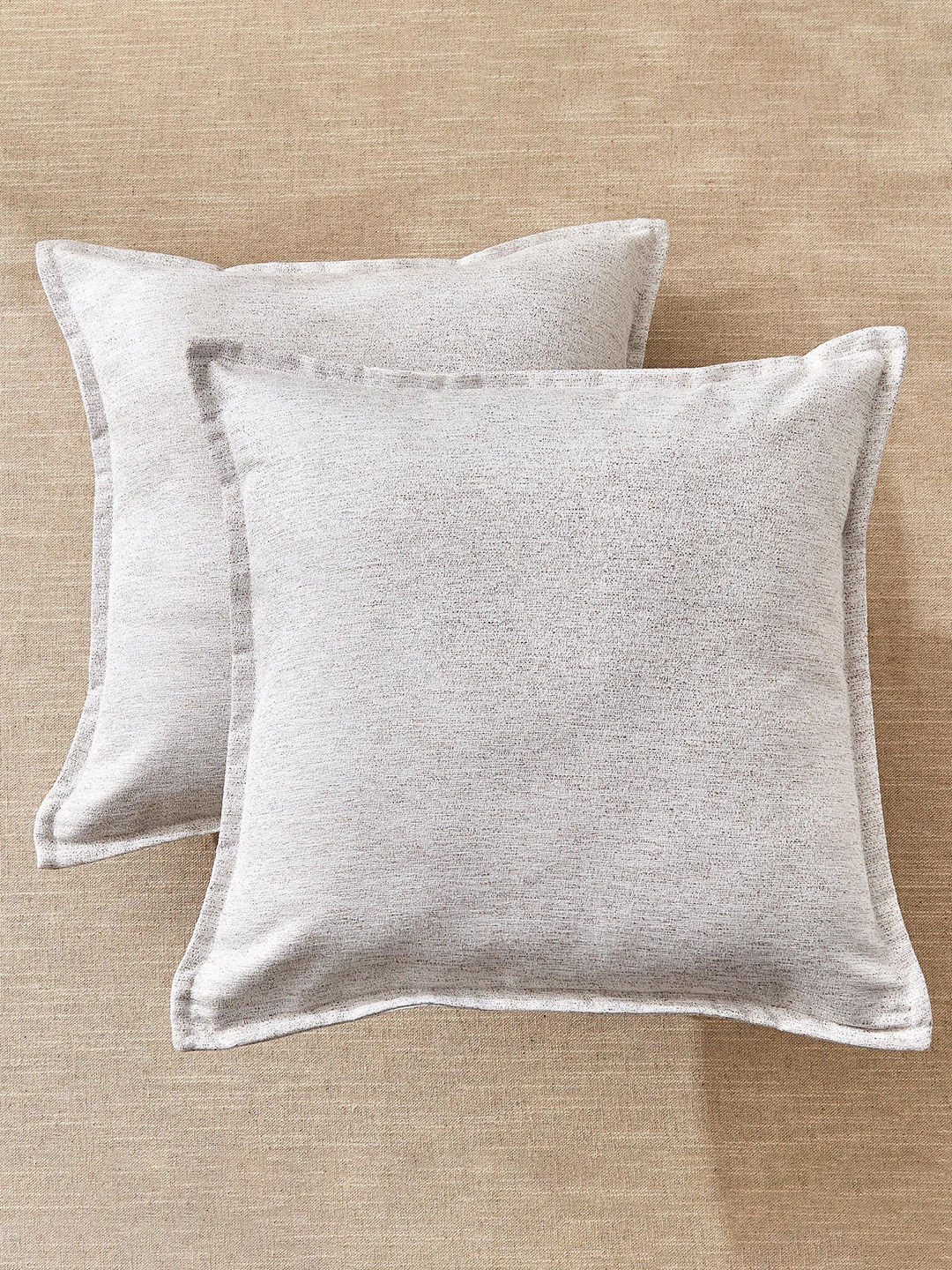 Home Centre Drift Polyester Breathable 2 Pcs Textured Cushion Covers - 15.7 x 15.7 Inches