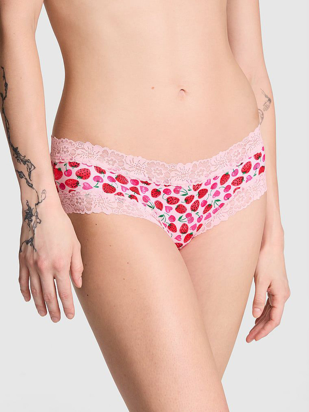 Victoria's Secret PINK Wink Lace-Trim Cheeky Basic Briefs 1125430272DT
