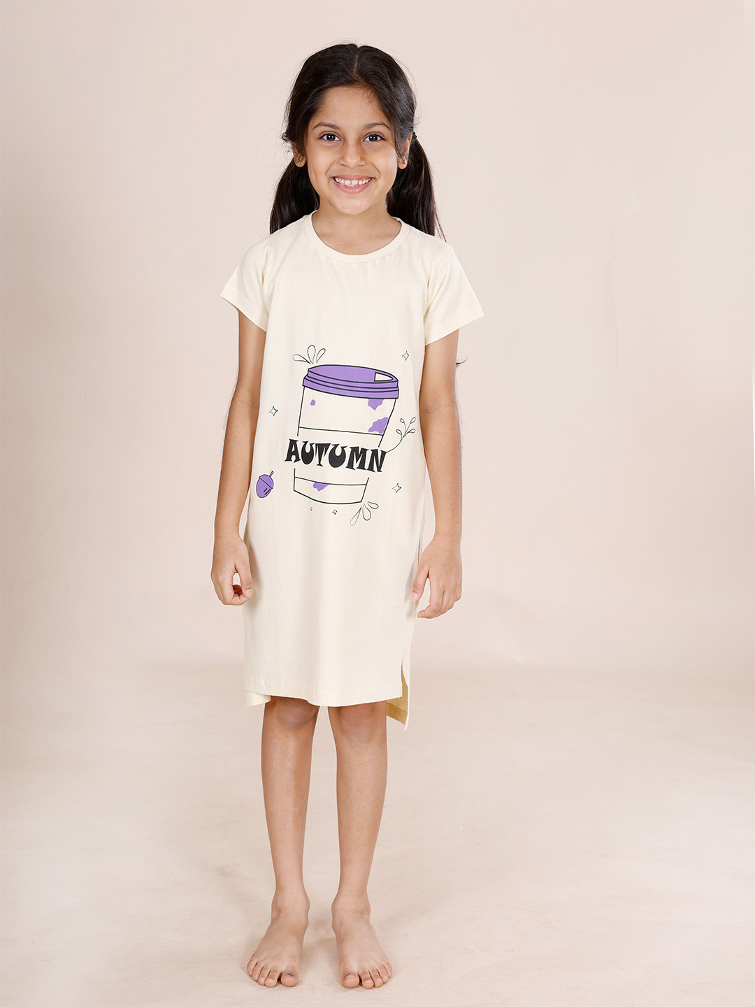 KiddoPanti Girls Printed Nightdress