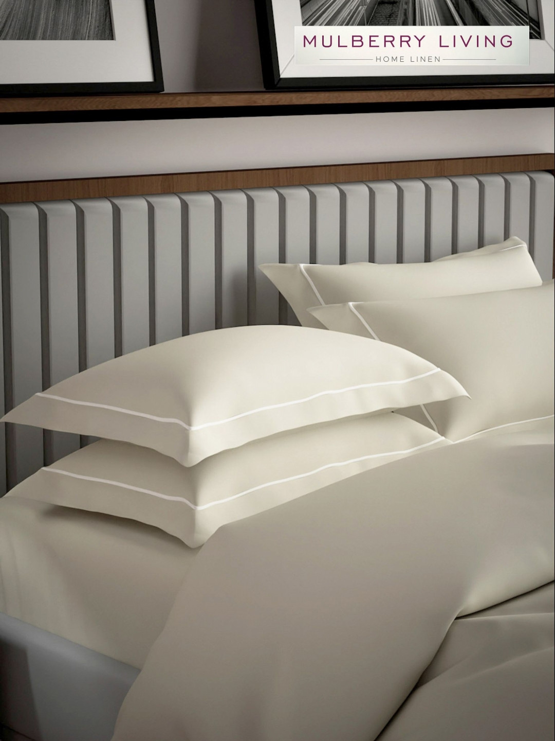 Mulberry Living Serenity Solids Off White 2 Pcs Solid Pure Cotton Rectangle Pillow Covers