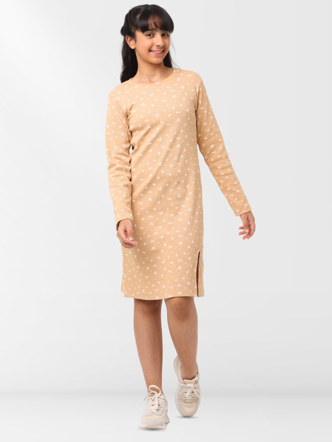 Nuego Girls All Over Print Cotton Blend A-Line Dress