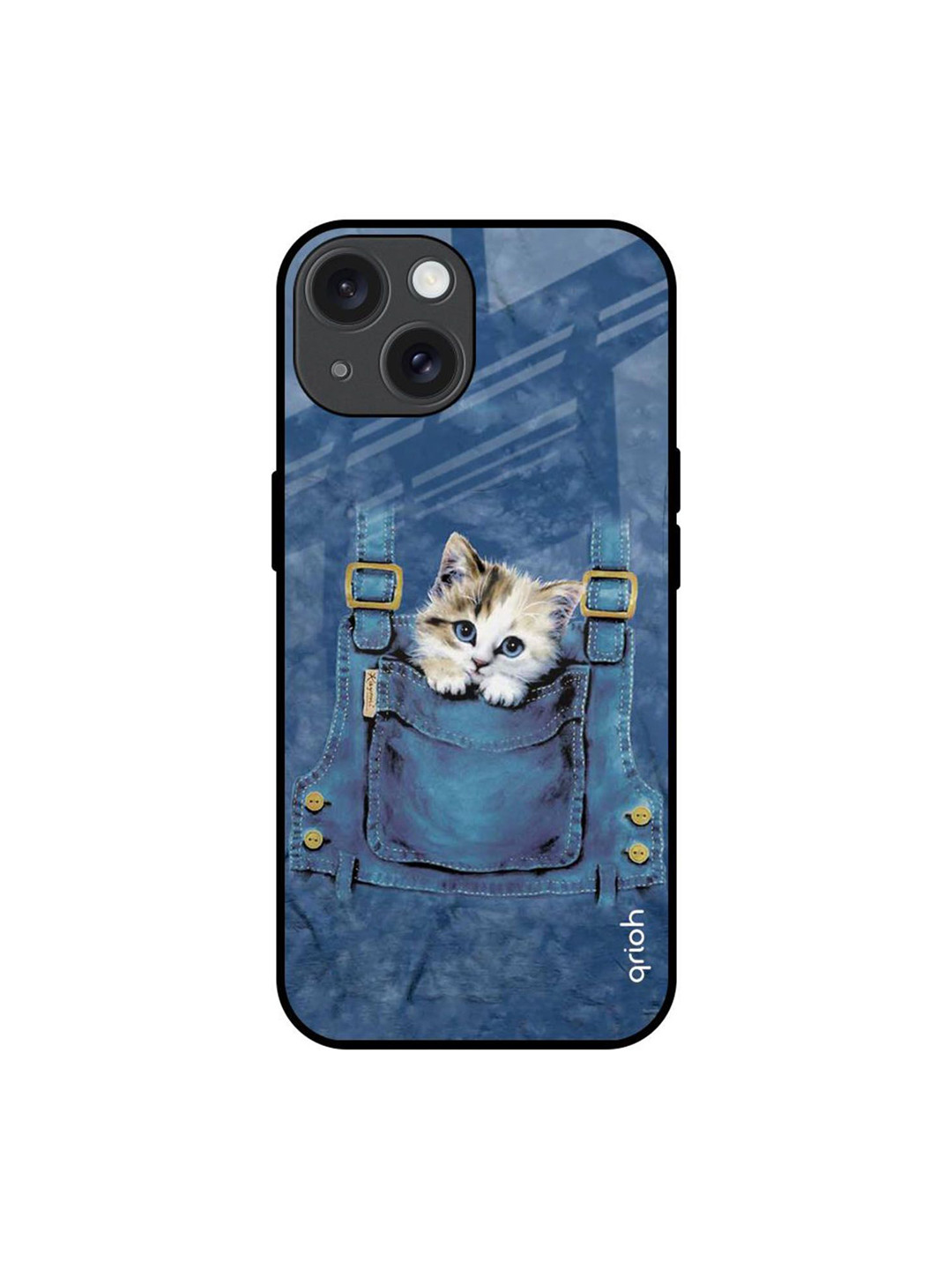 QRIOH Kitty In Pocket Printed iPhone 15 Back Case