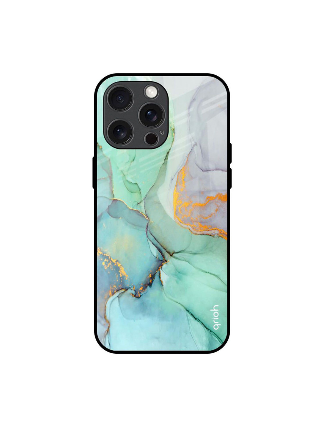 QRIOH Green Marble Printed iPhone 15 Pro Max Back Case
