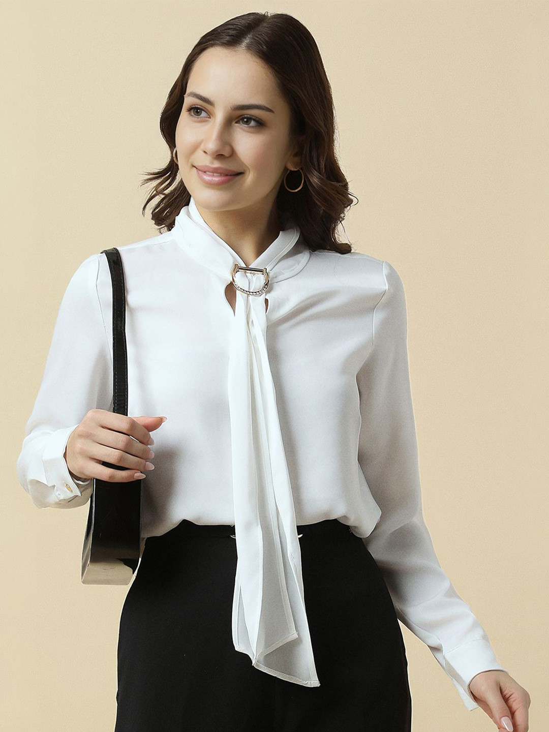 Allen Solly Woman Tie-Up Neck Top
