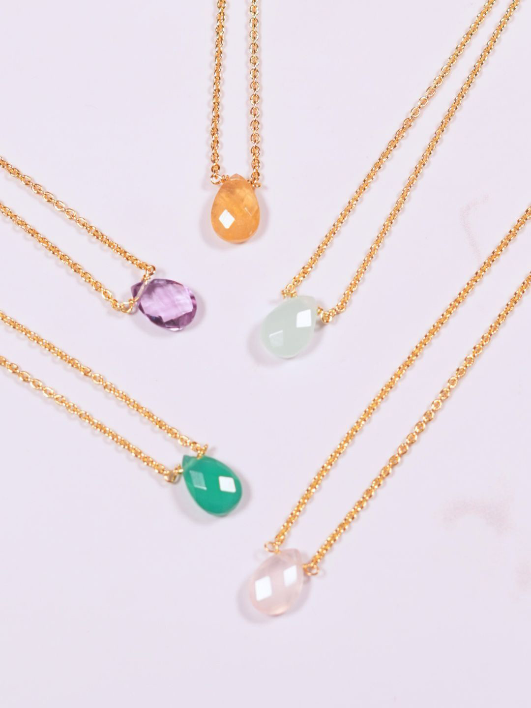 The Ethereal Store Gold-Plated Onyx Beaded Minimal Chain