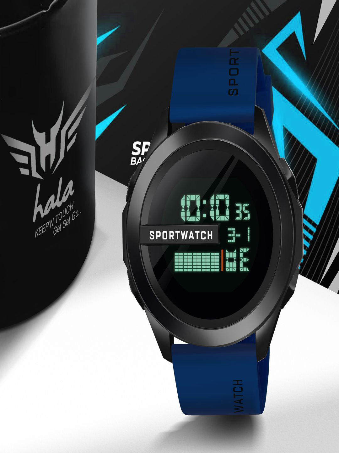 Hala Men Dial & Straps Digital Multi Function Watch HALA-1140-BLUE