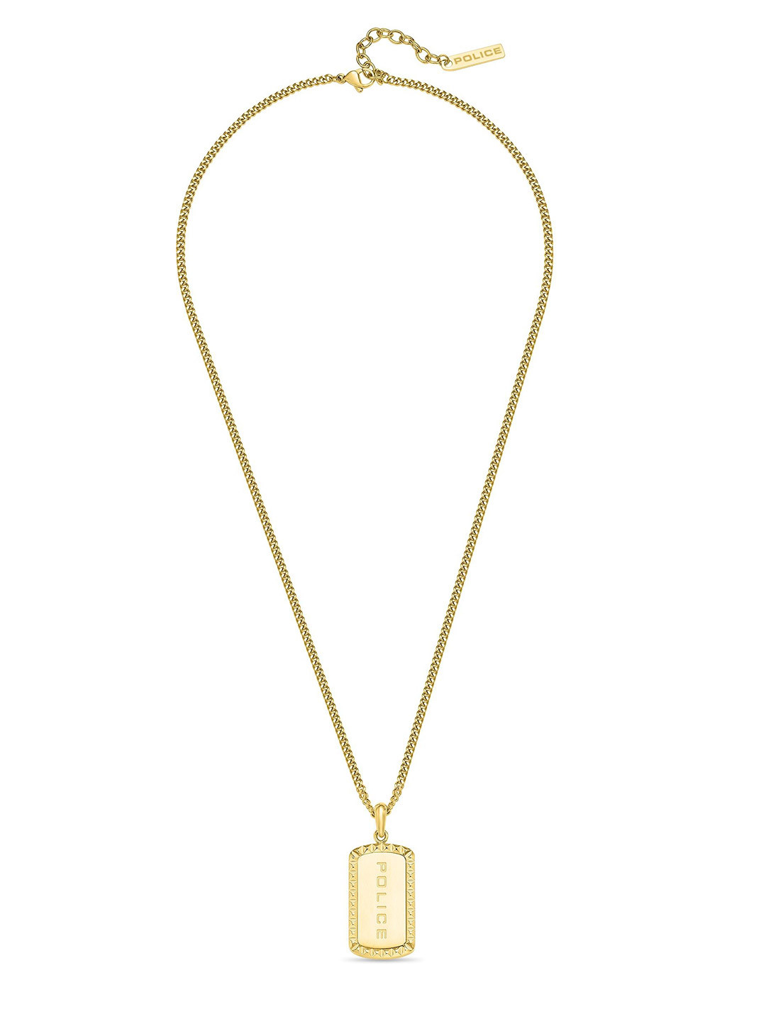 Police Men Stainless Steel Geometric Shaped Pendant With Chain