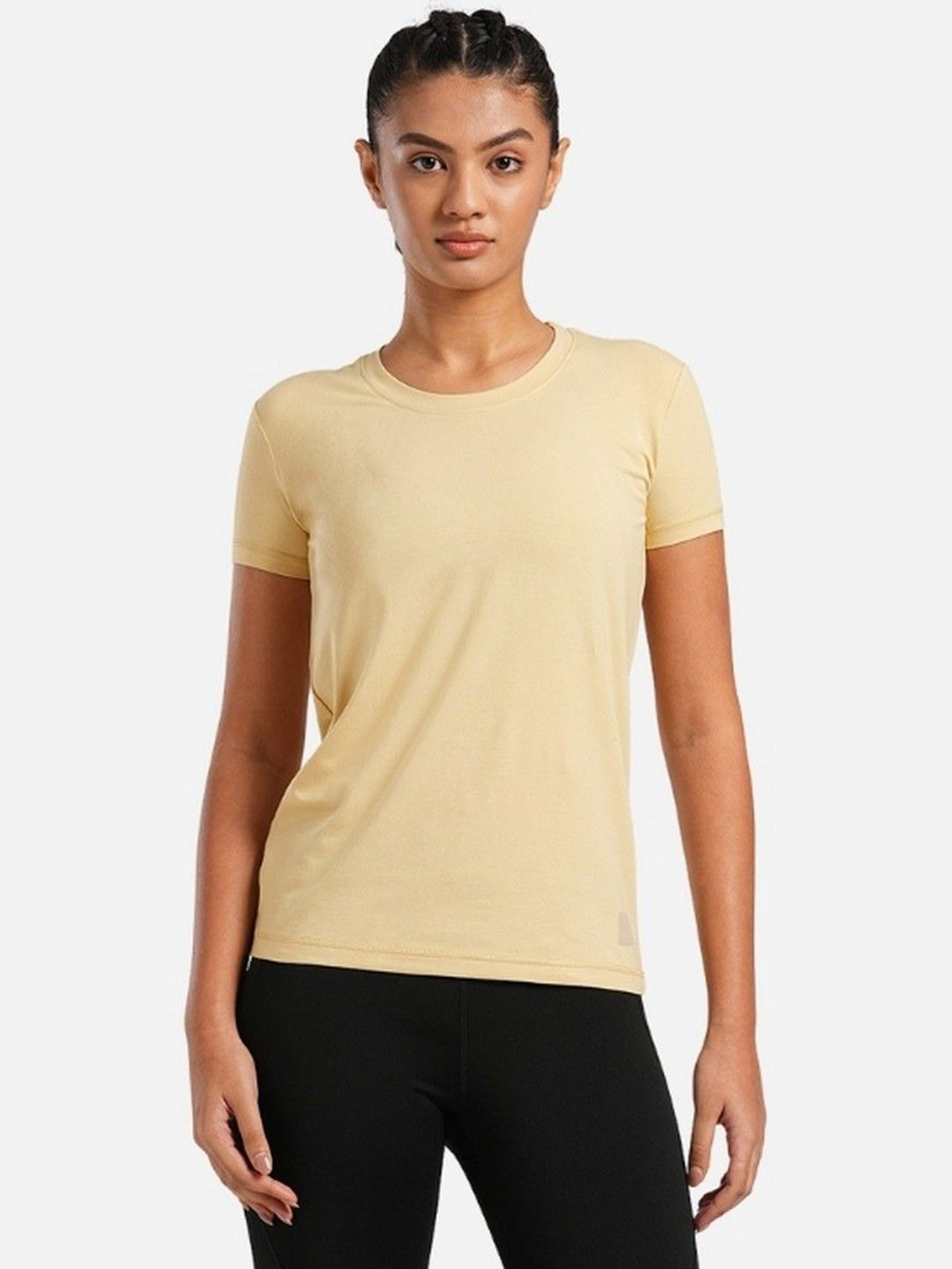 TEGO Women Moisture Wicking Solid Round Neck Bamboo T-shirt