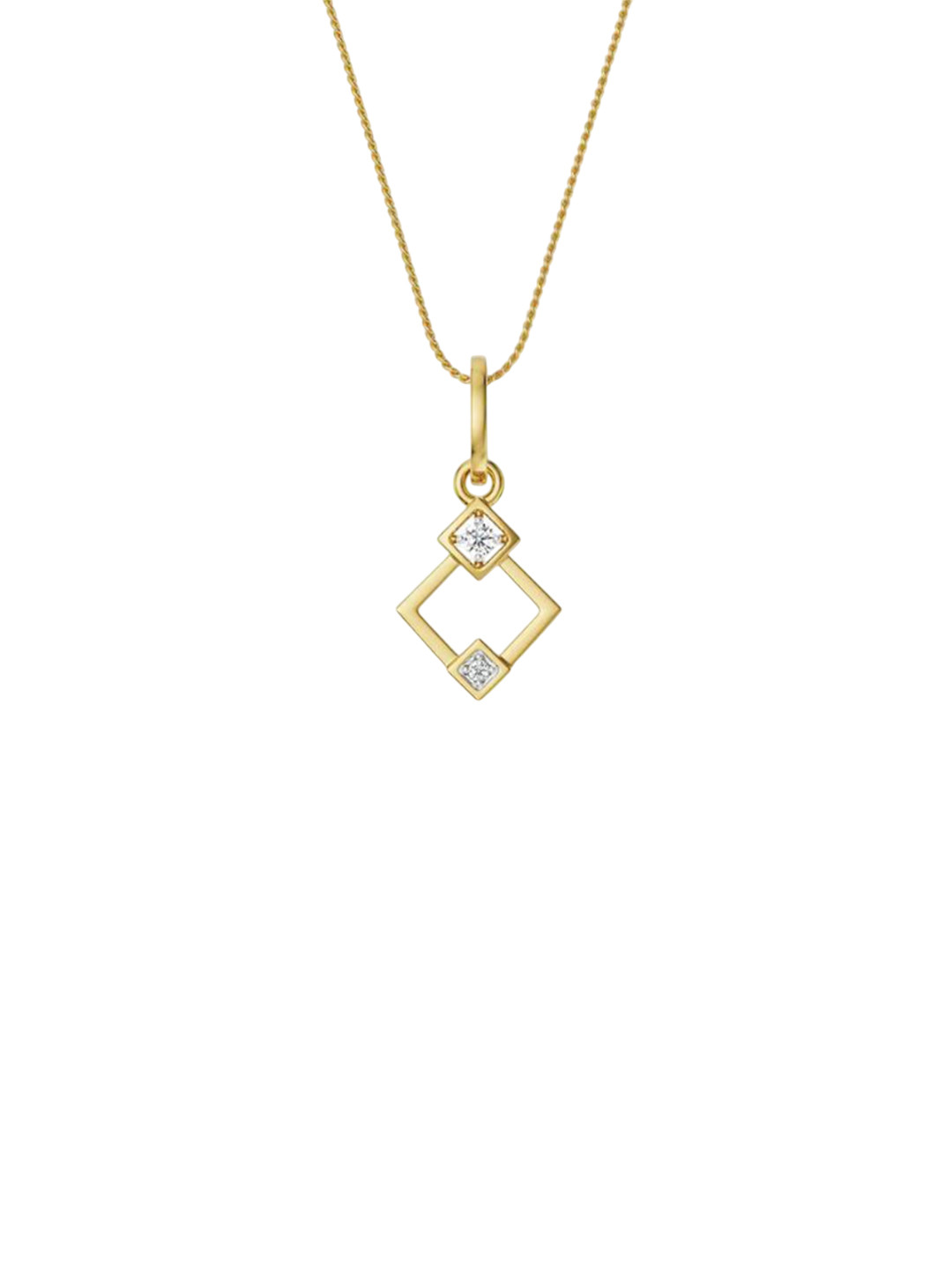Emori Geometric Glistening Lab Diamond Pendant in 18KT Gold