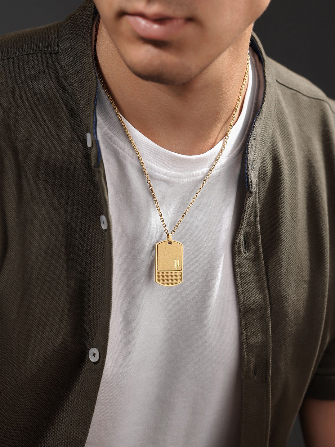 Police Men Geometric-Shaped Pendants With Chains