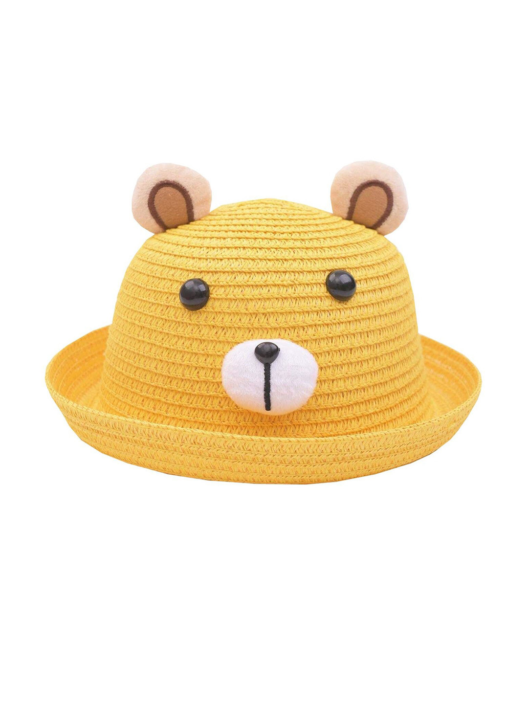 Adorazone Boys Yellow Self Design Fedora Hat