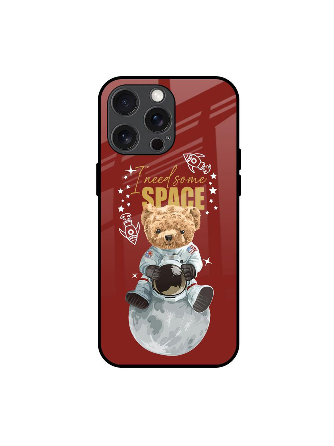 QRIOH Astronaut Bear Printed iPhone 15 Pro Max Back Case