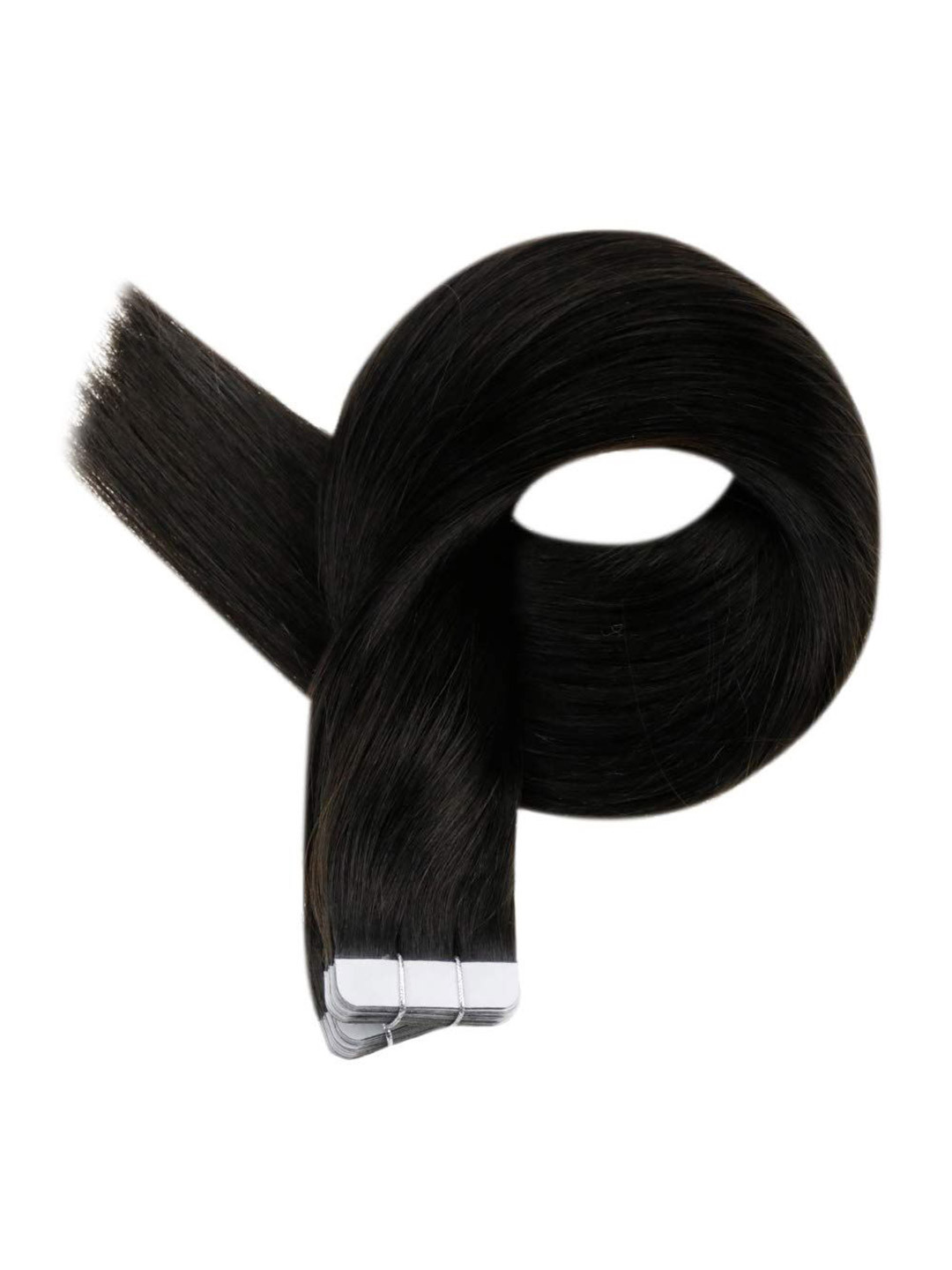 RITZKART Set Of 20 Straight Clip-In Hair Extension - 20 Inches - Natural Black