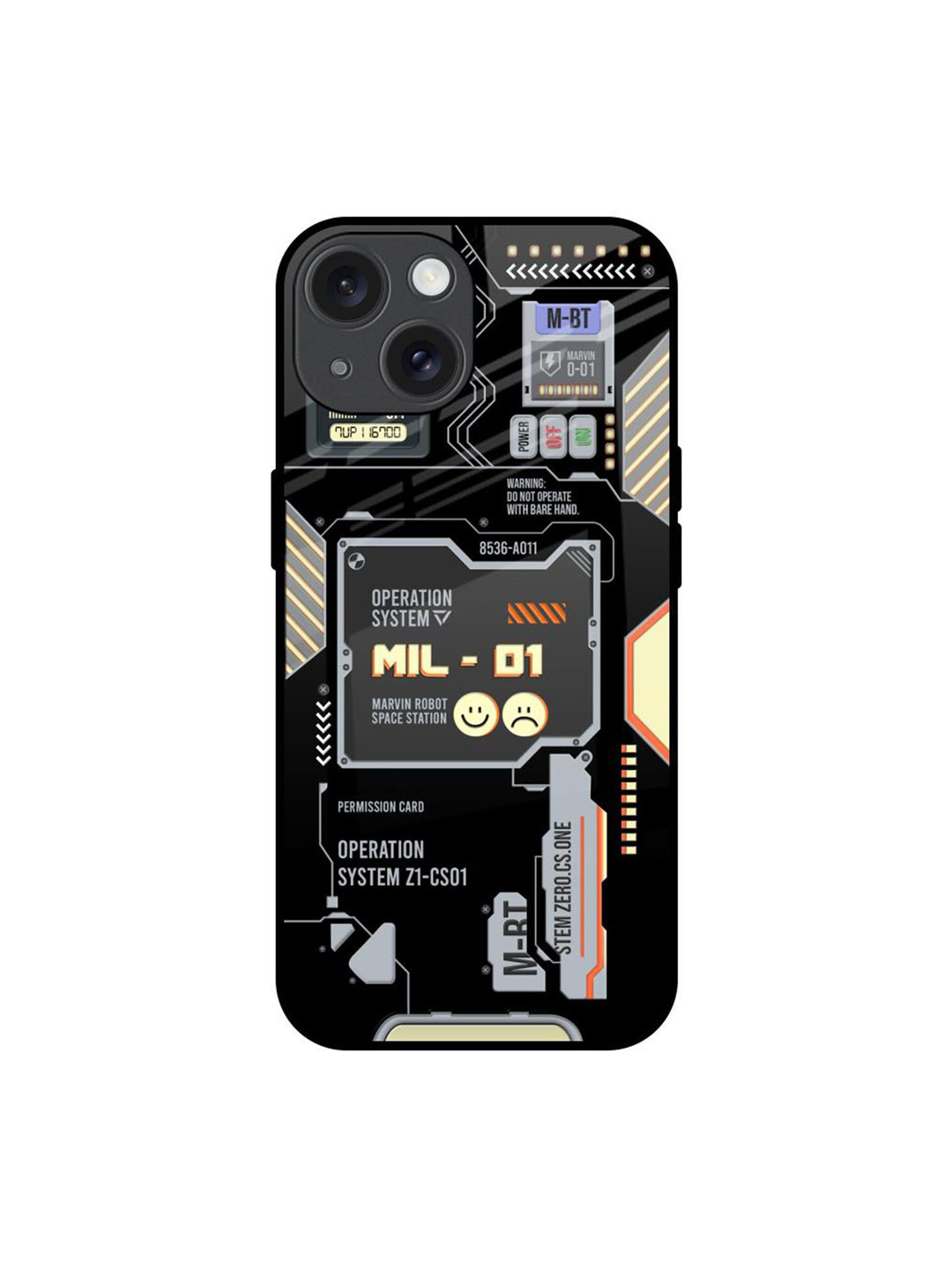 QRIOH Exposed Parts Printed iPhone 15 Back Case