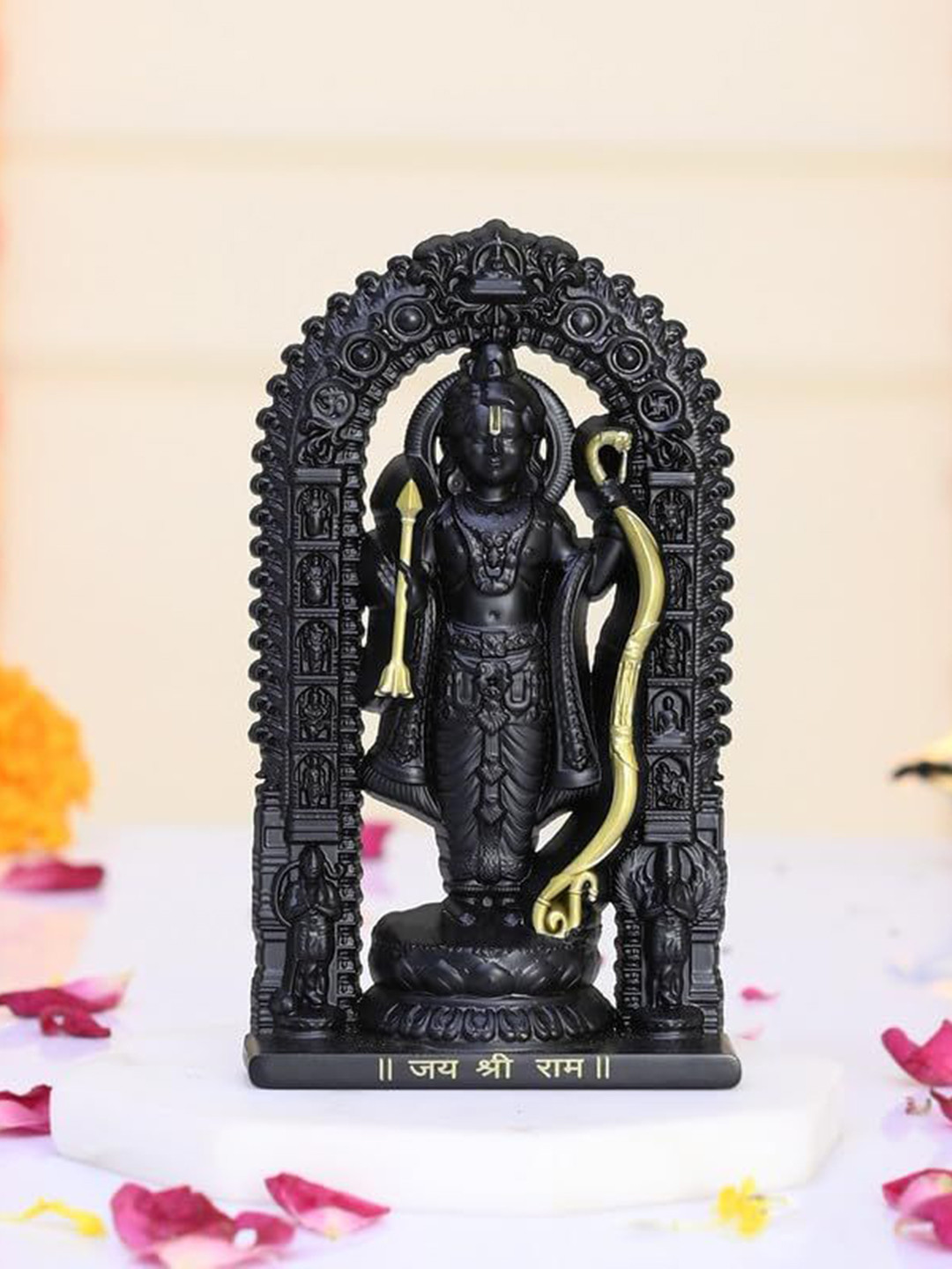 CRAFTAM Black Shree Ram Lalla Murti Metal Religious Idol Showpiece