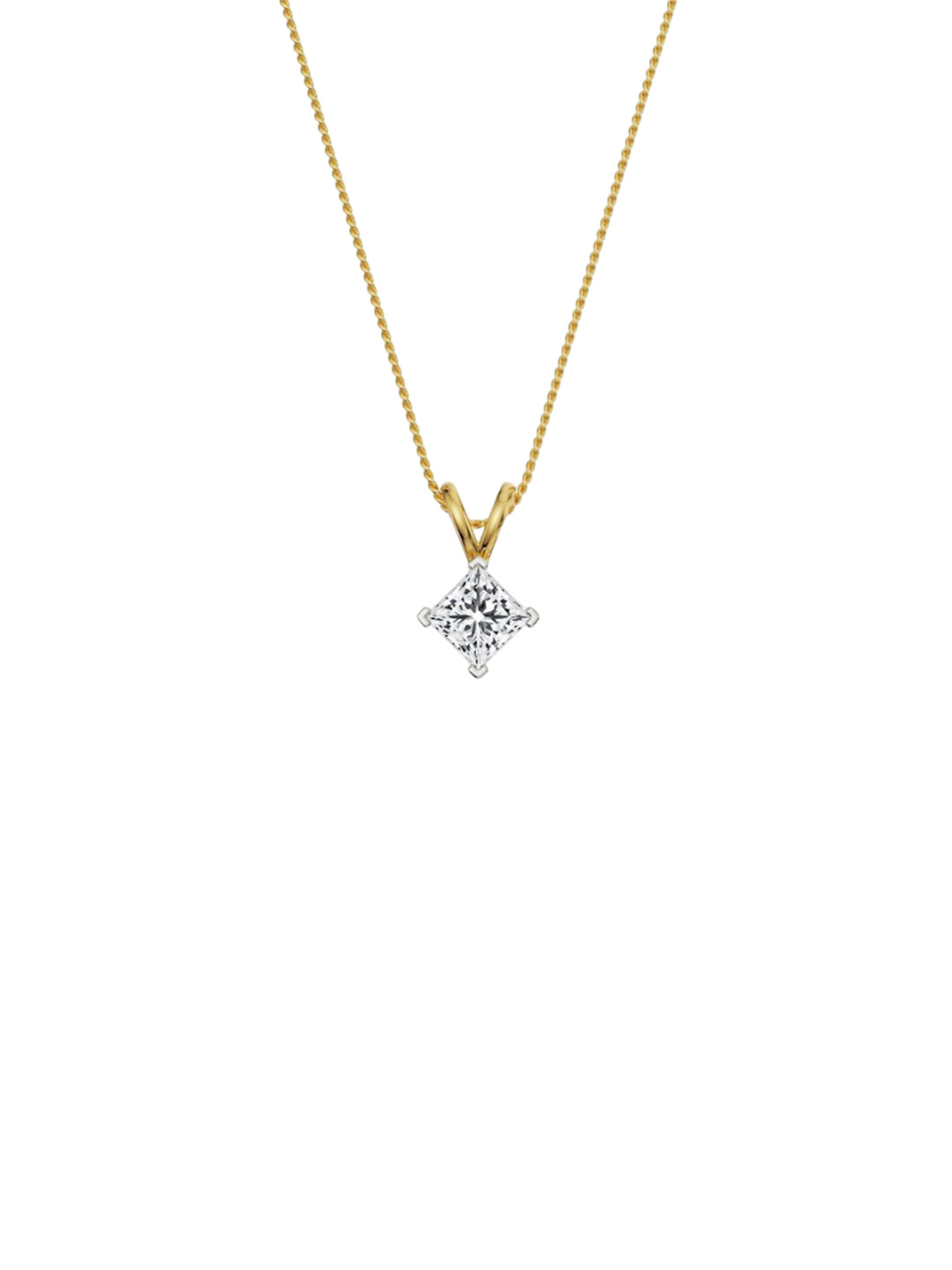 Emori 1 CT Princess Cut Lab Diamond Pendant in 18KT Gold