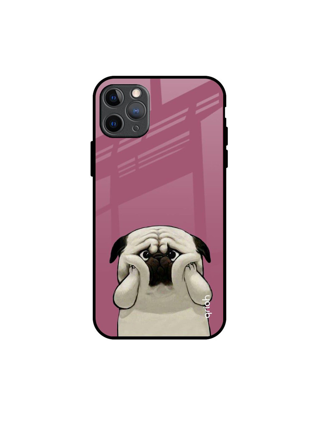 QRIOH Funny Pug Face Printed iPhone 11 Pro Max Back Case