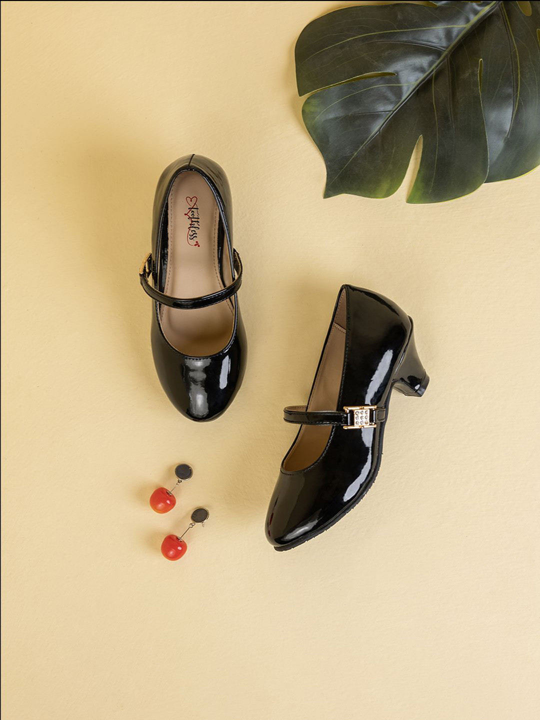 toothless Girls Round Toe Mary Jane Kitten Heels