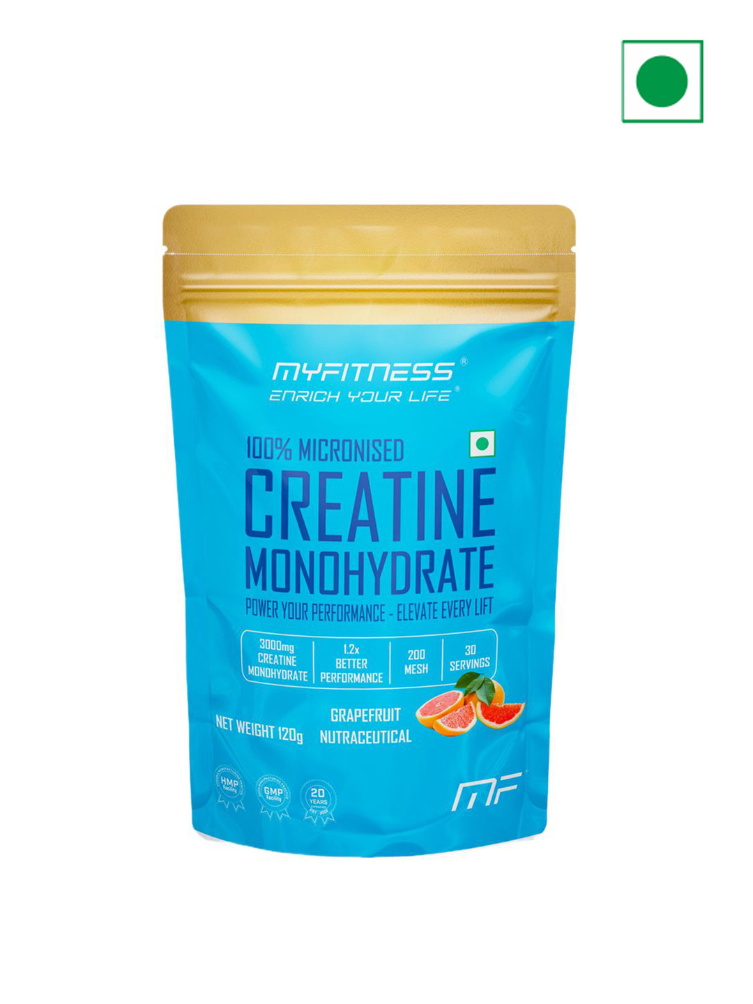Myfitness 100% Micronized Creatine Monohydrate Powder Grapefruit 120g - 30Servings