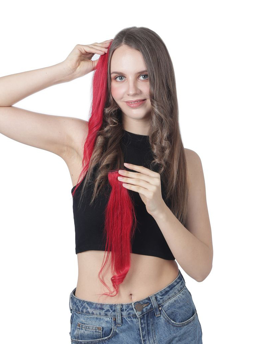 RITZKART Straight Clip-in Hair Extension - 16 Inches - Red