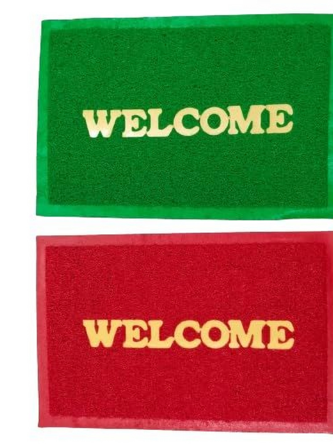 AMRO BEAUTILITY NEEDS Set Of 2 Green & Red 650 GSM Anti-Skid Rubber Waterproof Doormats