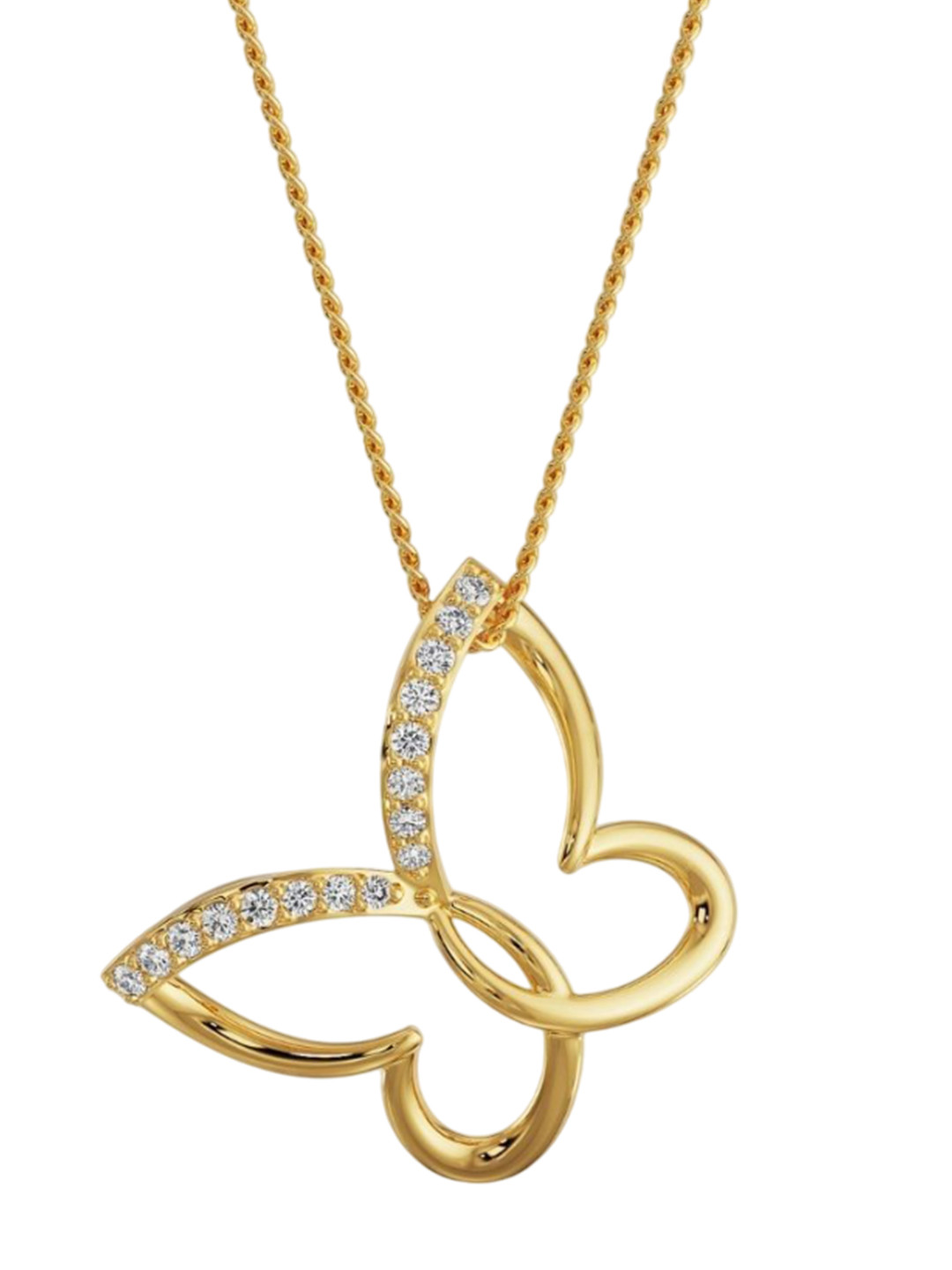 Emori Minimalist Butterfly Lab Diamond in 14KT Gold Pendant