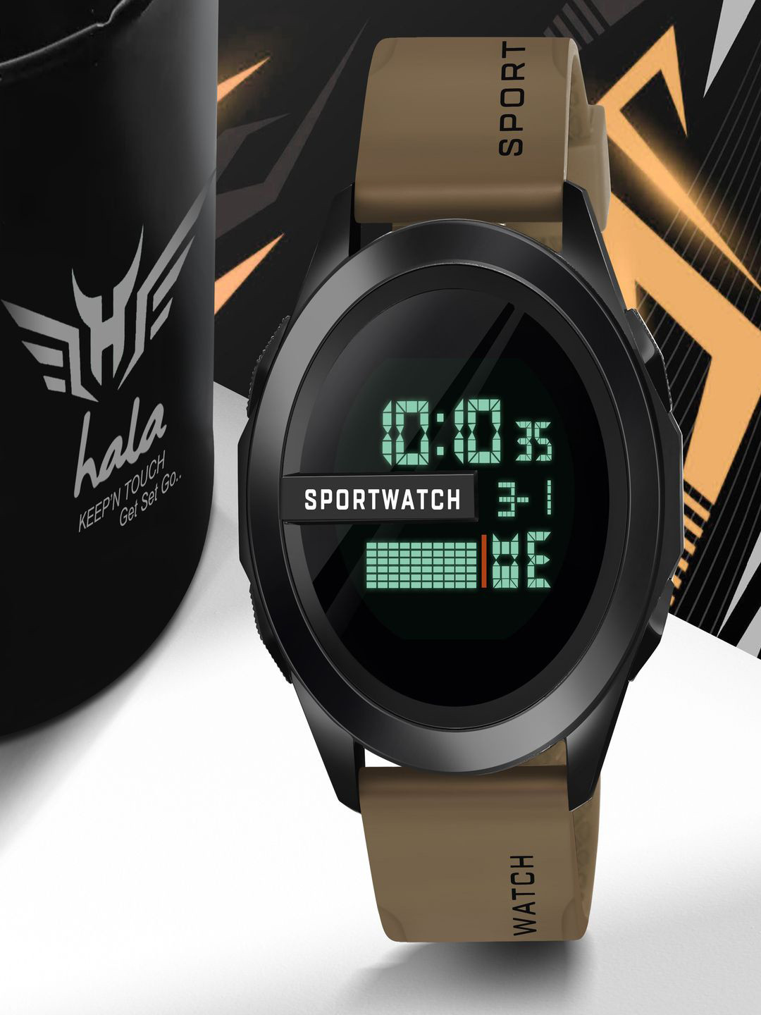 Hala Men Dial & Straps Digital Multi Function Watch HALA-1140-BROWN