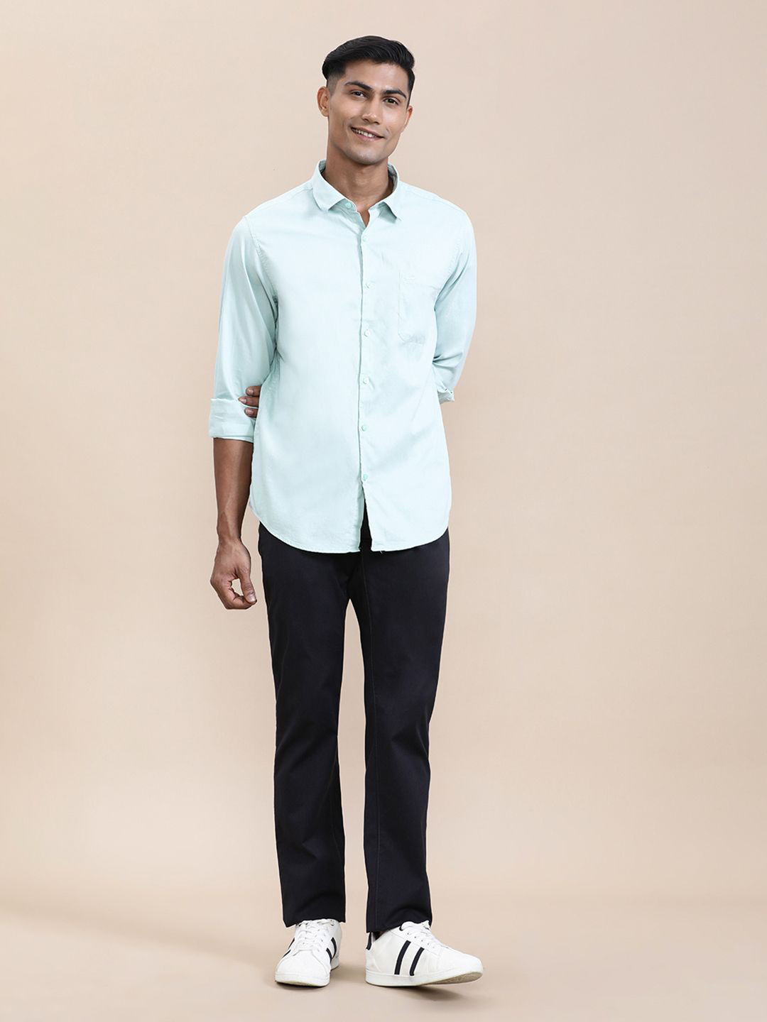 Crocodile Men Cotton Textured Full Sleeve Shirt