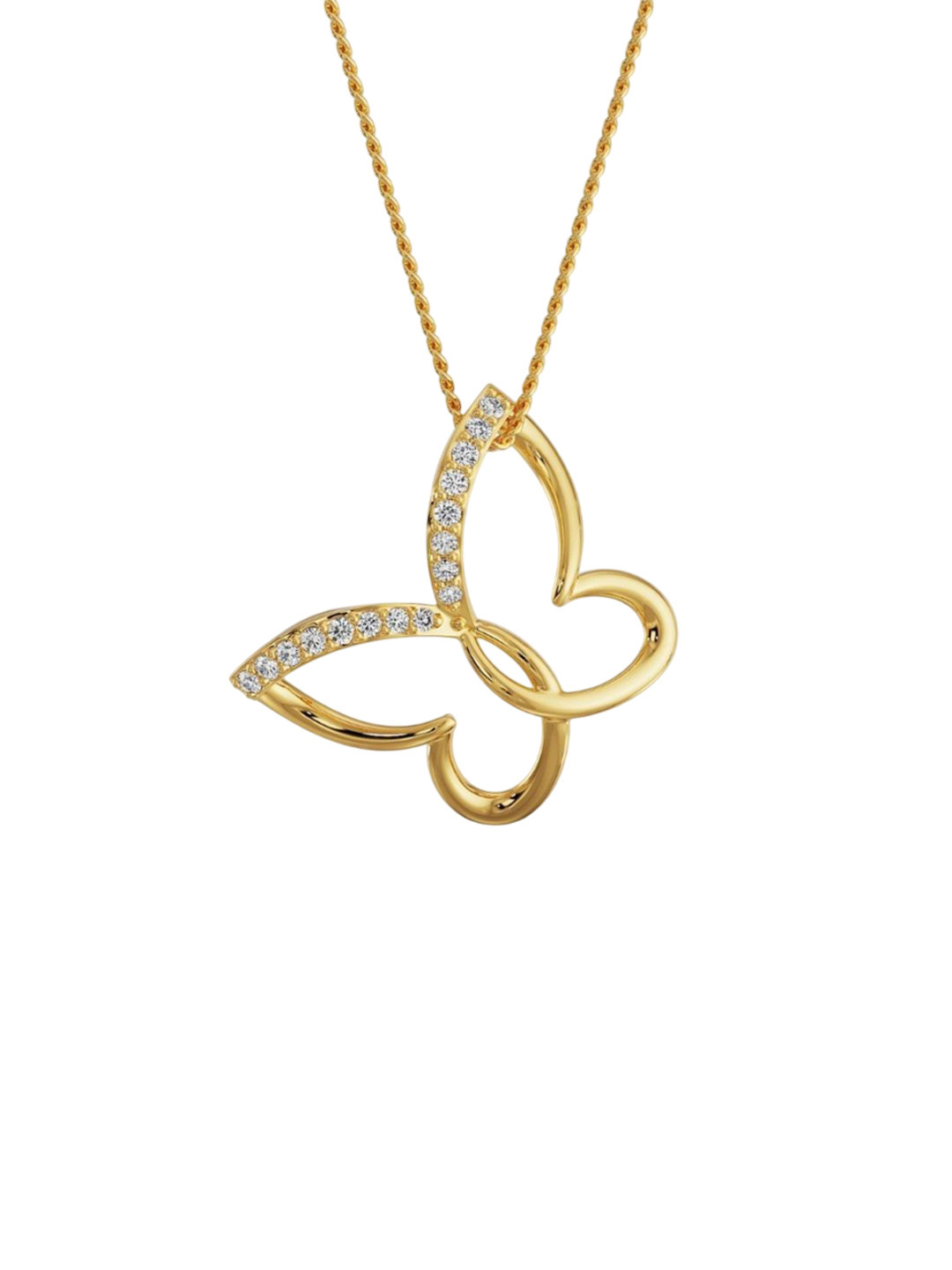 Emori Minimalist Butterfly Lab Diamond Pendant in 18KT Gold