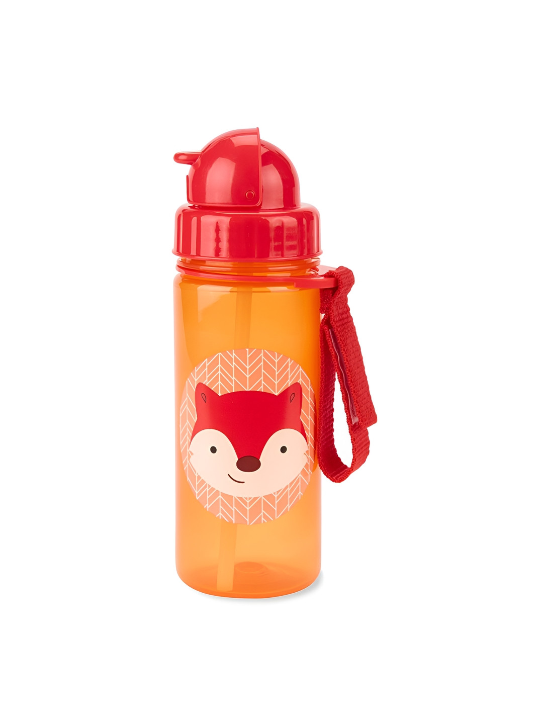 SKIP HOP ZOO Orange Conversational Plastic Flip Top Sipper - 350ml