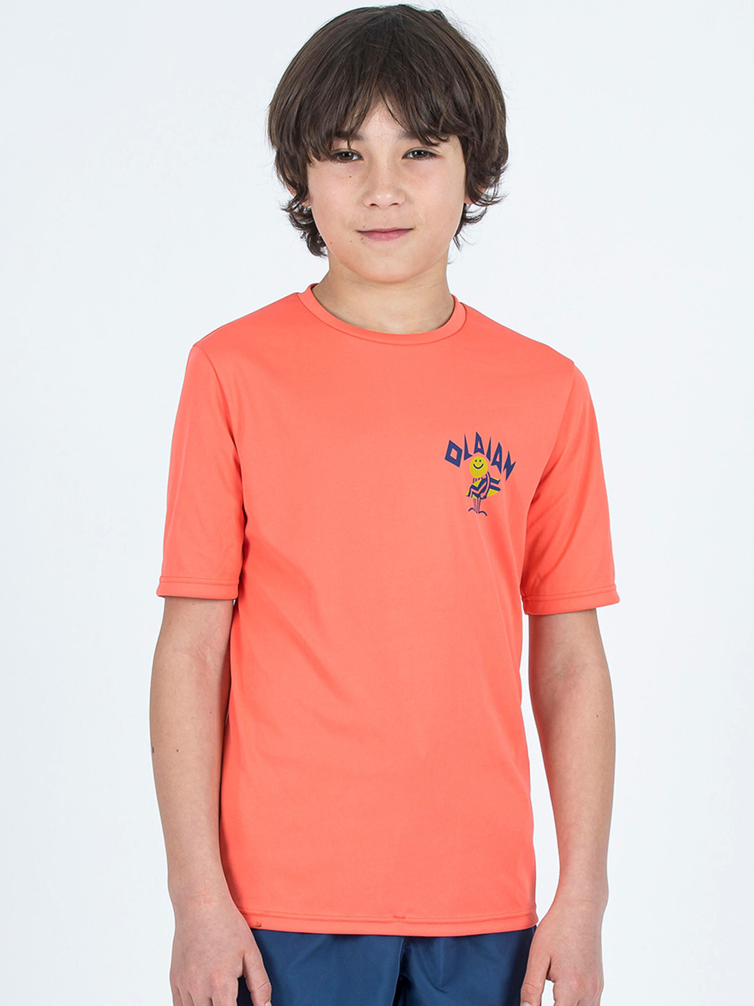 Decathlon Olaian Kids Pink Graphic Printed UV Protected Swimming Tshirt