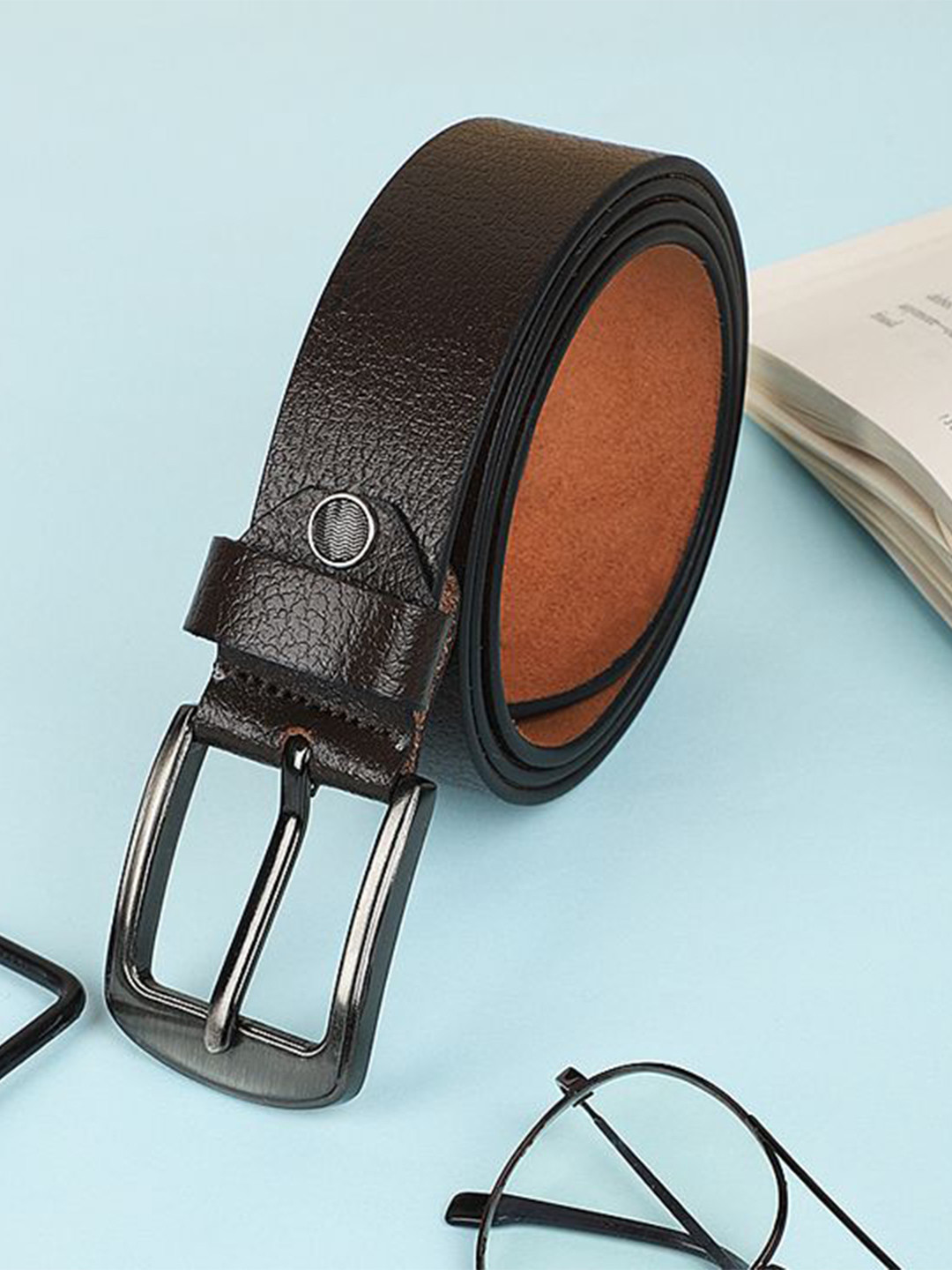 WROGN Men Braided Leather Formal Belt