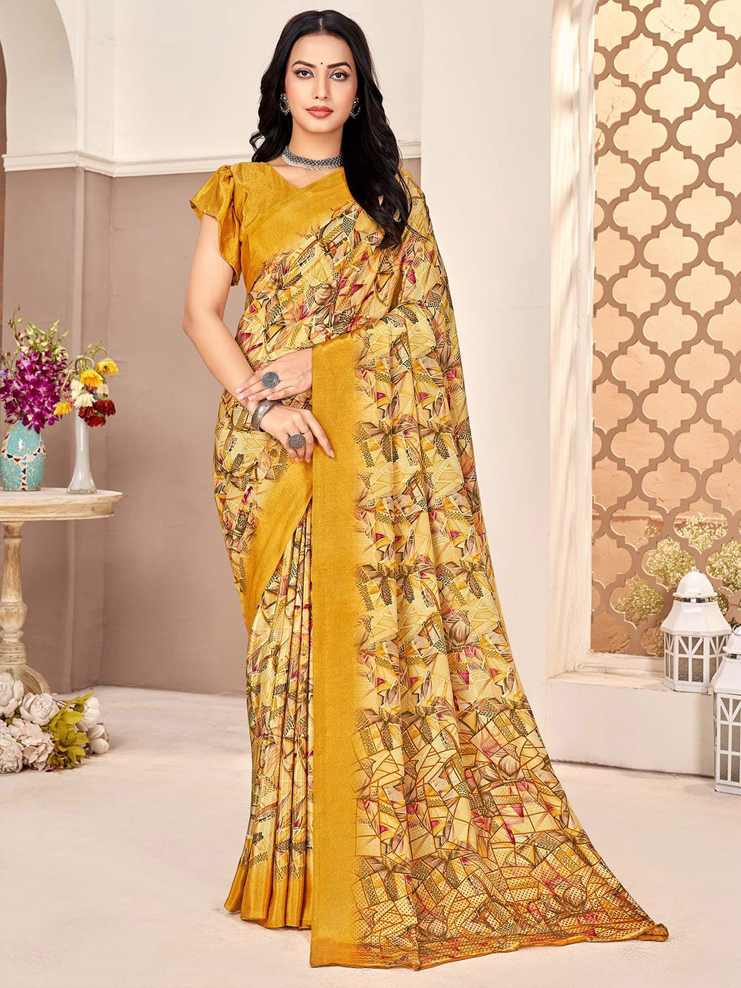 KALINI Poly Crepe Sungudi Saree