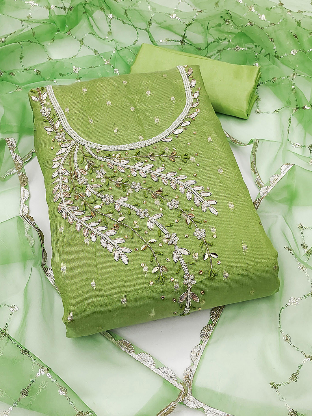 SAINOOR Semi-Stitched Dress Material