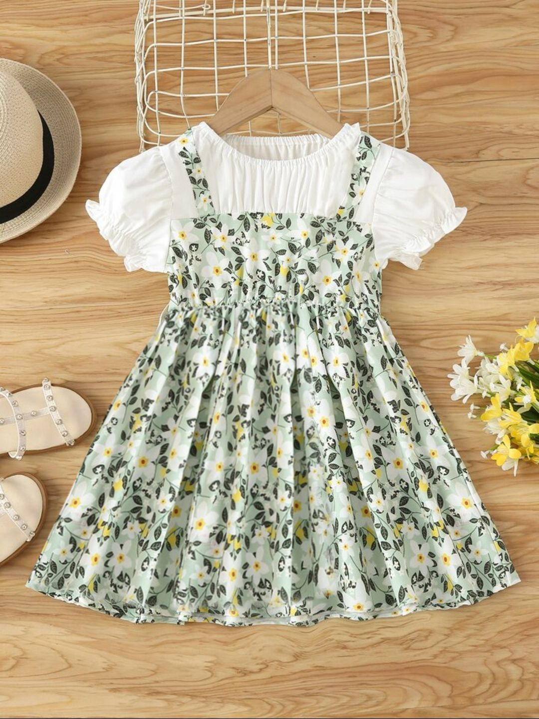 BAESD Girls Floral Printed Fit & Flare Dress