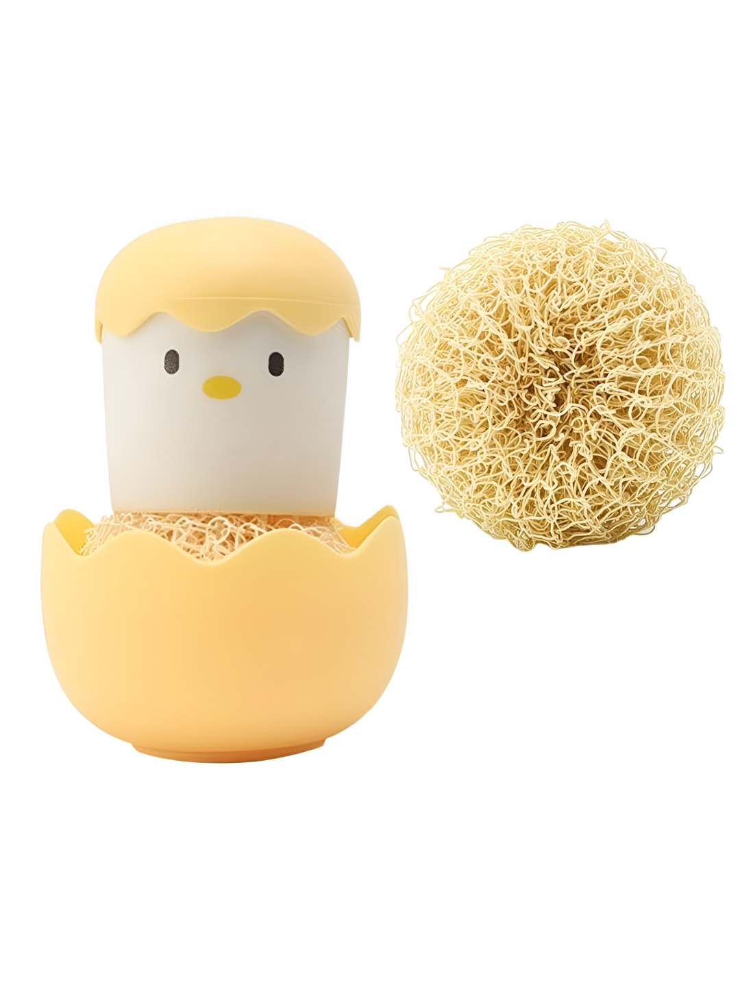 Baskety Yellow & White Cleaning Brush With Handle