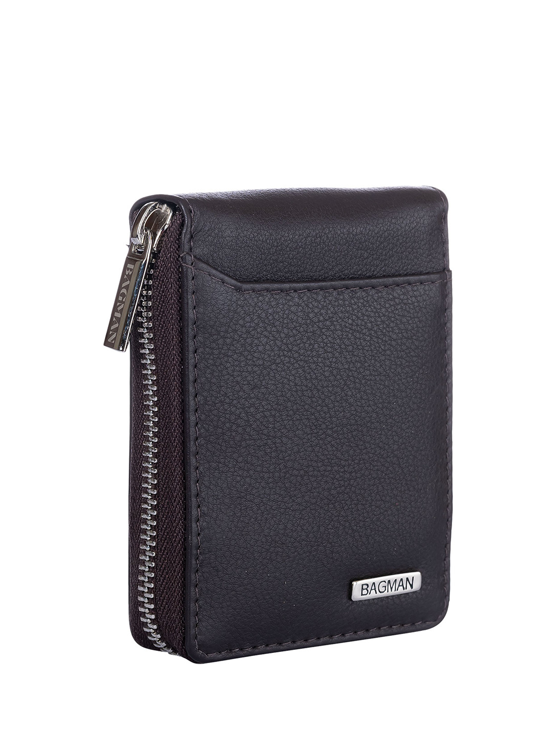 BAGMAN Men Leather Zip Around Wallet