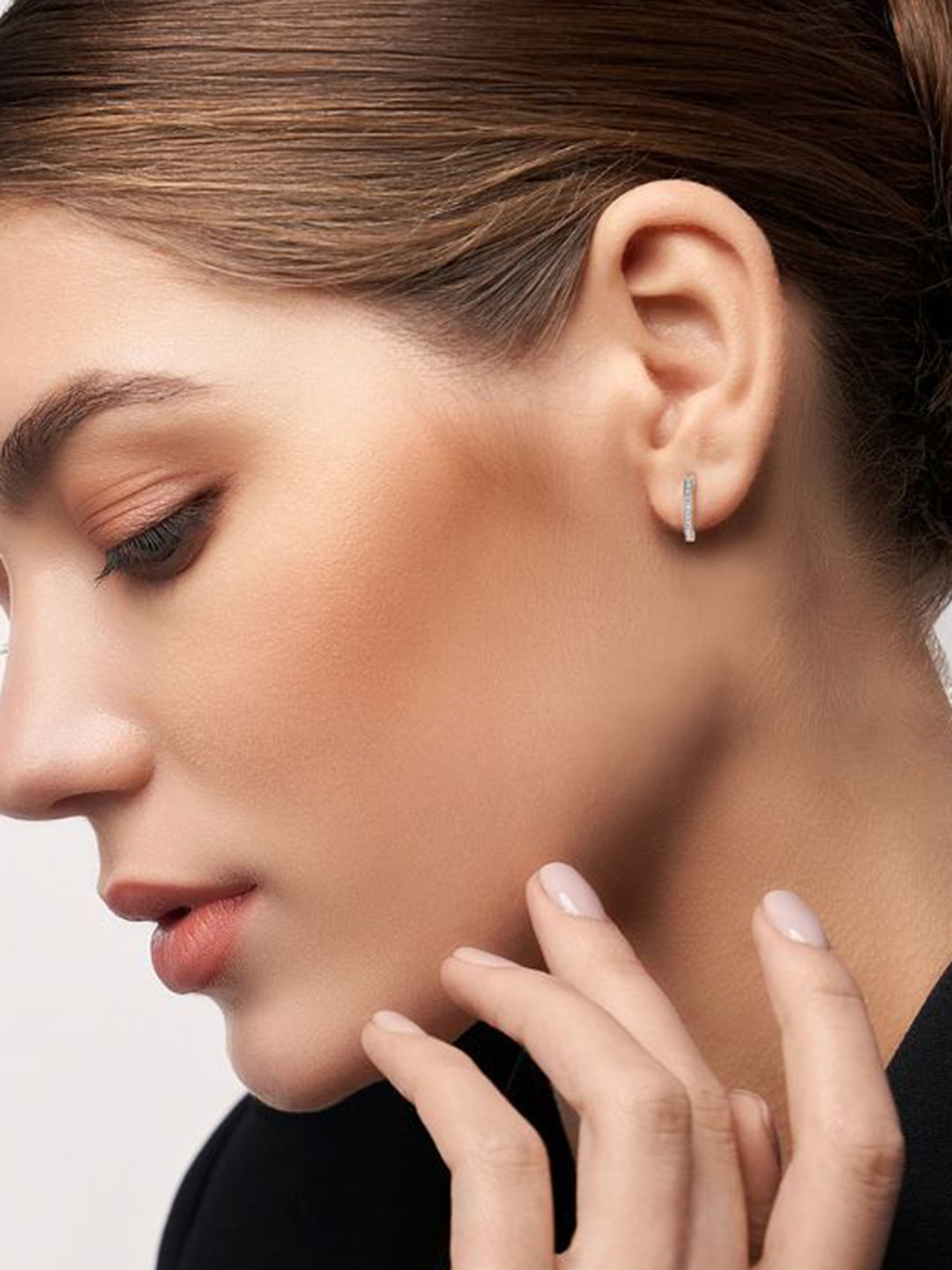 Emori Round Hoops Lab Diamond Earring in 18KT Gold